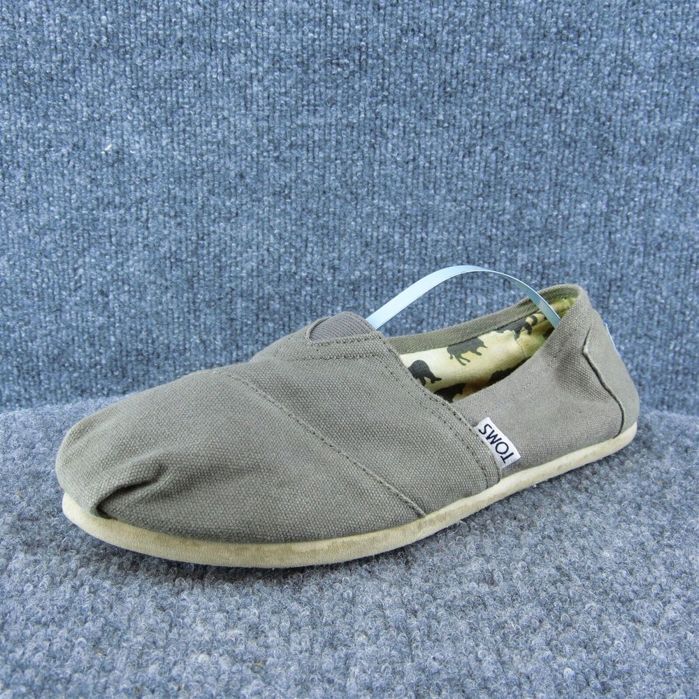 TOMS Women Flat Shoes Gray Fabric Slip On‎ Size 9.5 Medium